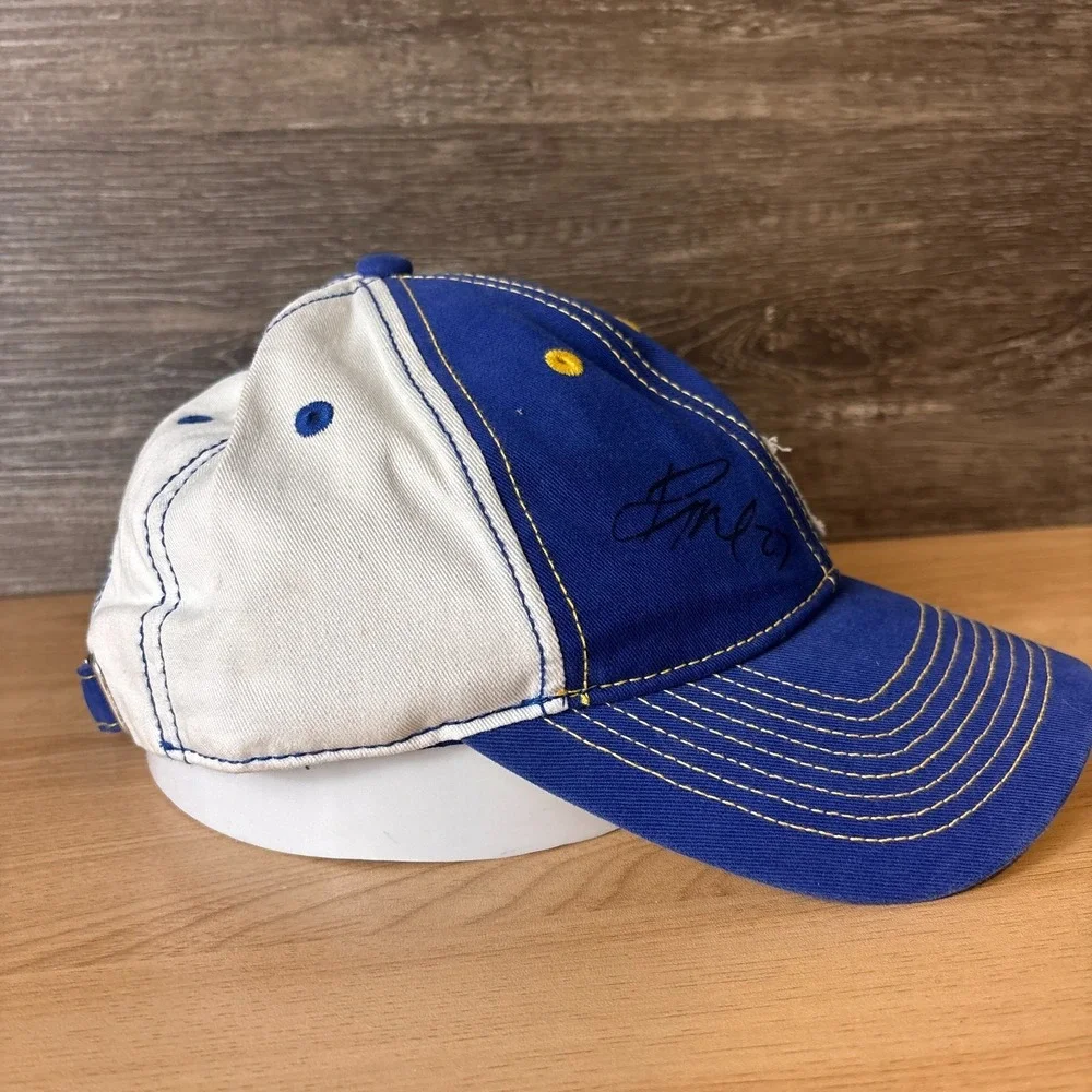 Kansas Speedway Hat Cap Strap‎ Back Blue Yellow Racing Adjustable